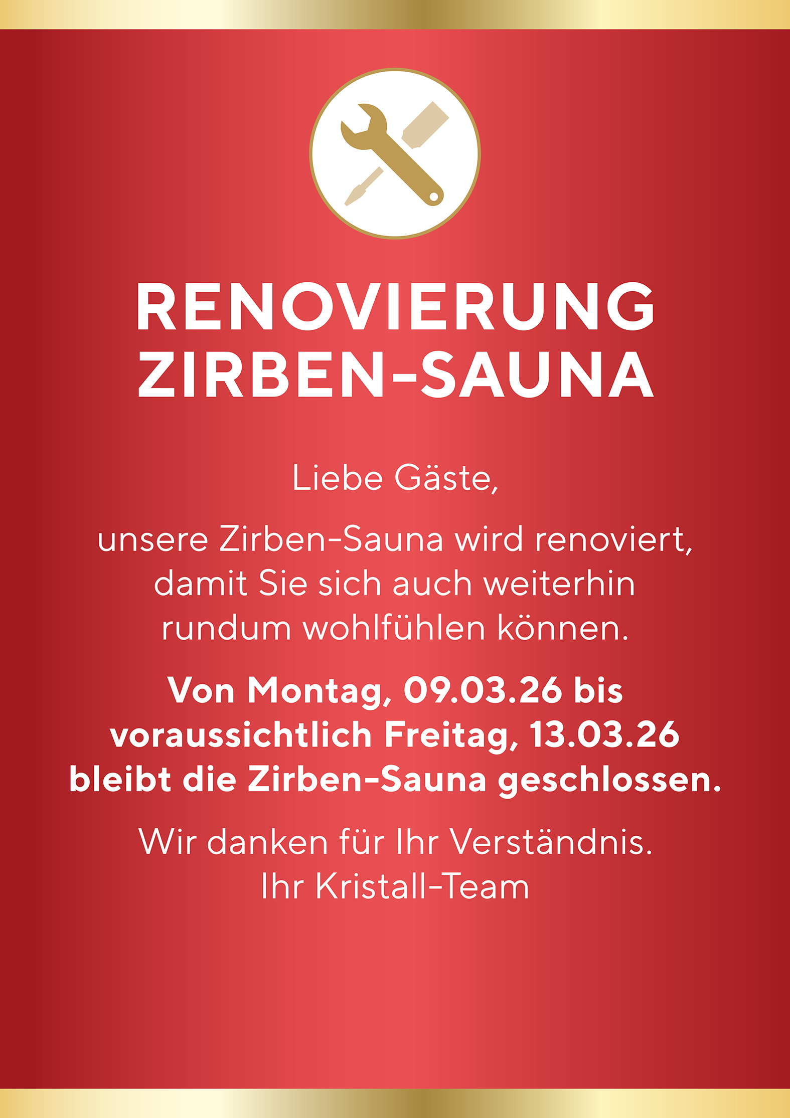 Reparaturarbeiten im Vital- und Freizeitbad